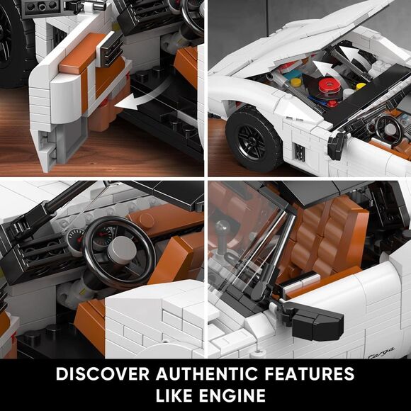 Mould King 10198 Sports Car Model Building Kit 1347 PCS Vintage Blocks Set Adult - Picture 3 of 4